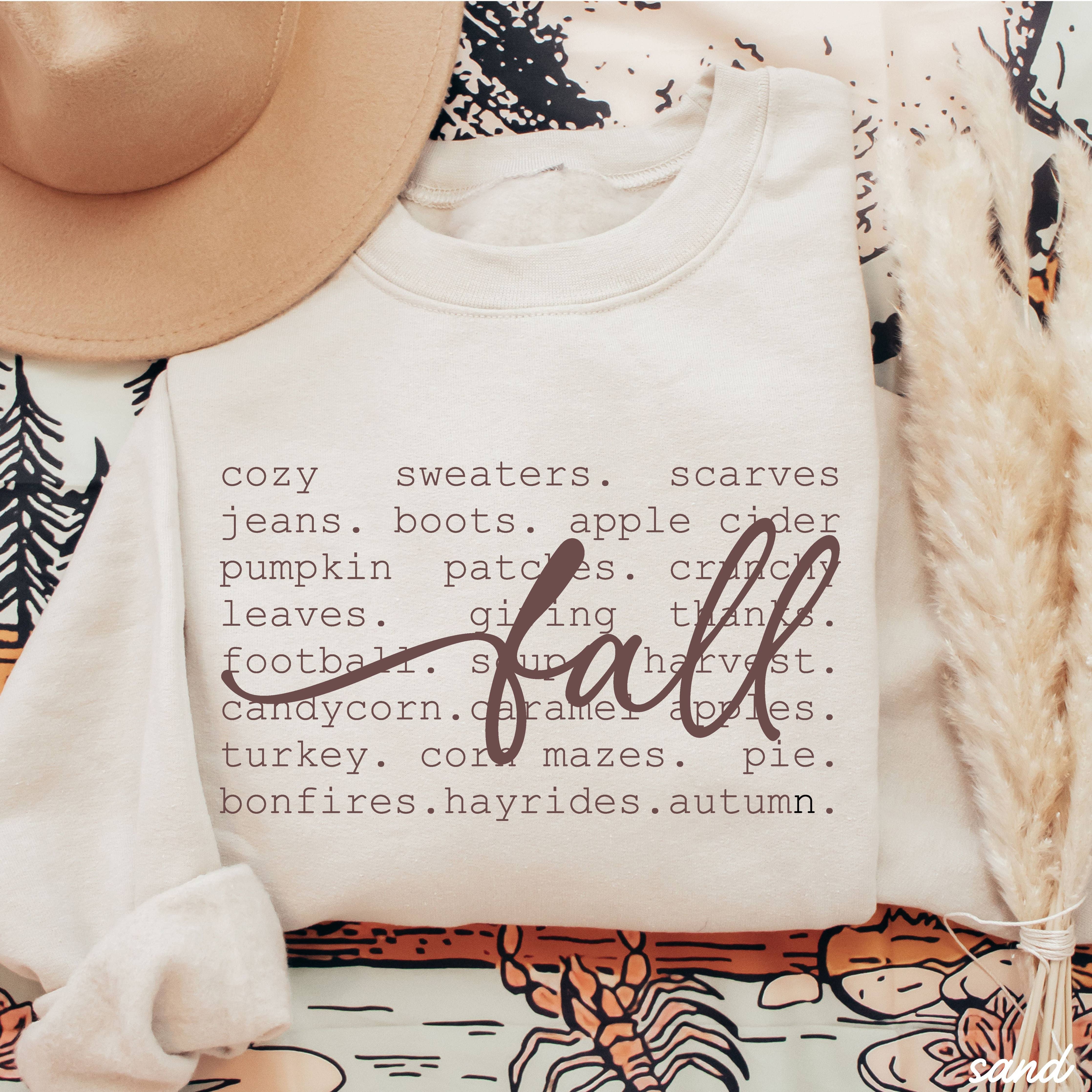 Fall Words Sweatshirt – Cozy Unisex Gildan Crewneck